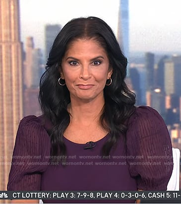 Darlene’s purple mesh puff sleeve dress on Today