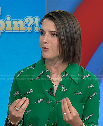 Daryn Carp’s green animal print shirt on Today