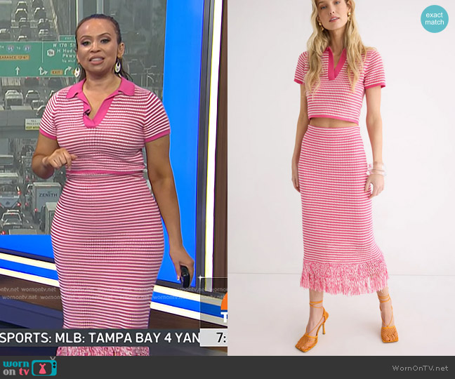 Derek Lam 10 Crosby x RTR Collared Knit Top worn by Adelle Caballero on Today