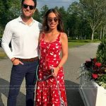 Alyssa’s red floral print dress on The View