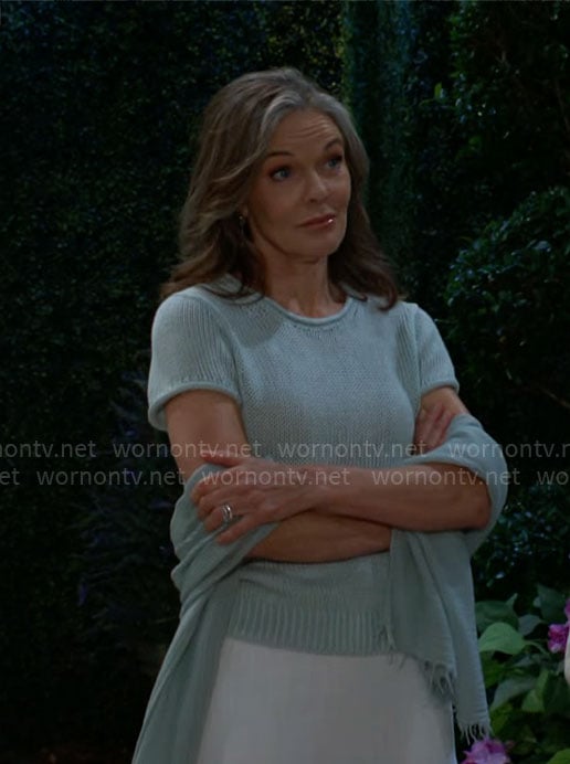Diane’s green knit top on The Young and the Restless