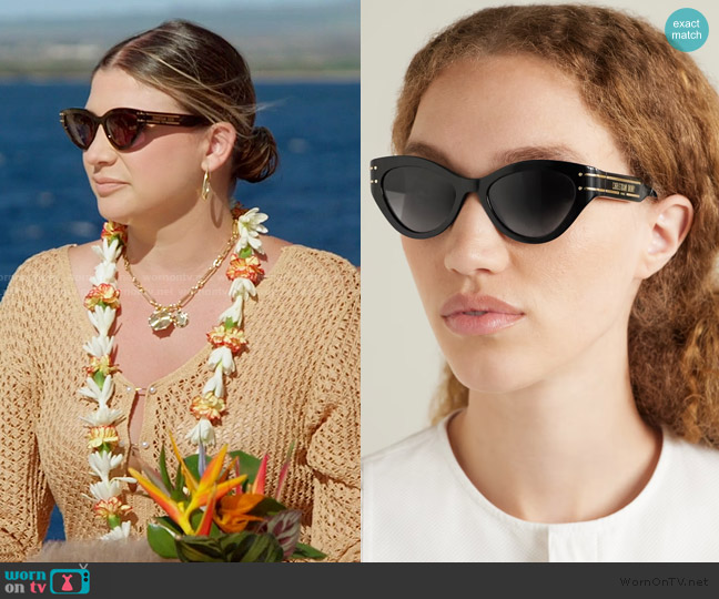 Dior B71 Cat-Eye Acetate Sunglasses worn by Janet Caperna on The Valley