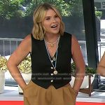 Jenna’s black vest and brown wide-leg pants on Today