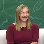 Deena Margolin’s burgundy scalloped dress on Today