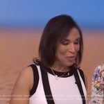 Dr. Jeanine Downie’s white contrast trim knit dress on Live with Kelly and Mark