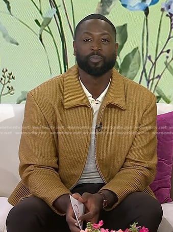 Dwyane Wade’s beige ribbed jacket on Today
