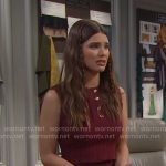 Electra’s red knit top and skirt set on The Bold and the Beautiful