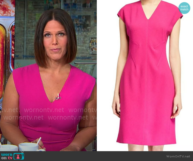 Elie Tahari Fern Crepe Sheath Dress worn by Dana Jacobson on CBS Mornings
