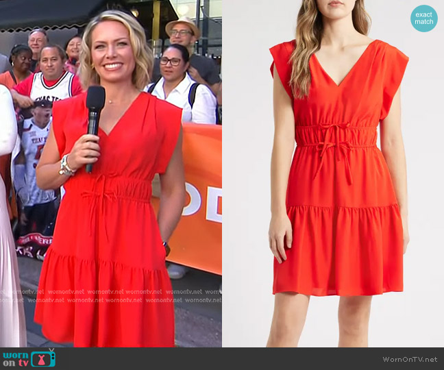Eliza J Obi Gathered Tie Waist Dress worn by Dylan Dreyer on Today