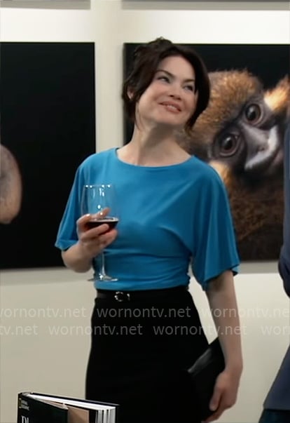 Elizabeth’s blue top on General Hospital