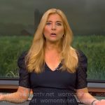 Kelly Cass’s navy sheer sleeve dress on CBS Mornings
