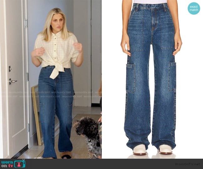 Elyse Trouser Cargo Jeans Grlfrnd worn by Gina Kirschenheiter on The Real Housewives of Orange County