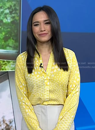 Emilie’s yellow print button down shirt on Today