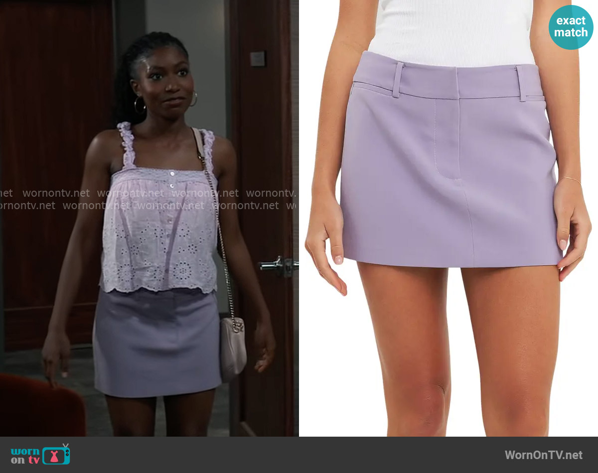 English Factory Low Rise Miniskirt worn by Trina Robinson (Tabyana Ali) on General Hospital