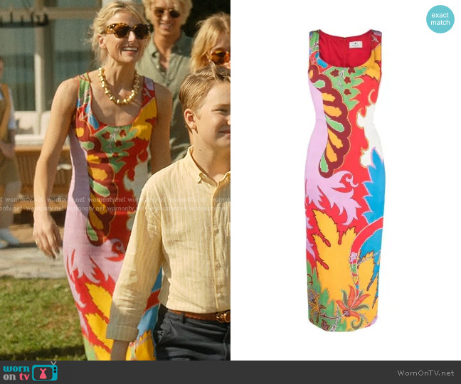 Etro Blooming Paisley-Print Midi Dress worn by Caroline Sinclair (Mamie Gummer) on We Were Liars