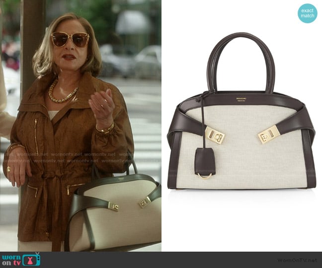 Ferragamo Small Hug tote bag worn by Gia (Patti LuPone) on And Just Like That