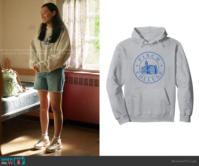 Finch College Pullover Hoodie at Amazon worn by Belly Conklin (Lola Tung) on The Summer I Turned Pretty