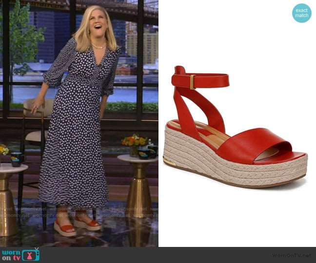 Franco Sarto Tiffany Platform Wedge Sandal worn by Kristen Johnston on Live with Kelly and Mark