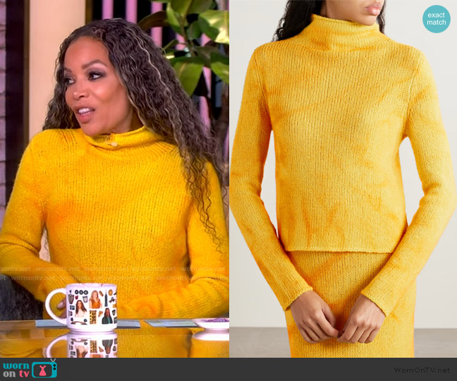 Gabriela Hearst Daina tie-dyed cashmere turtleneck sweater worn by Sunny Hostin on The View