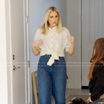 Gina’s denim cargo jeans on The Real Housewives of Orange County