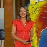 Ginger’s red short sleeve mini shirtdress on Good Morning America