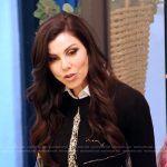 Heather’s black embroidered sweater on The Real Housewives of Orange County