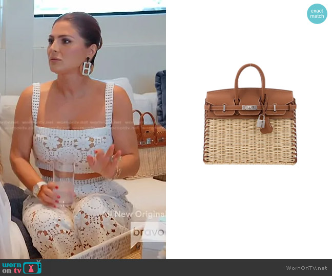Hermes Kelly Wicker Picnic 25 worn by Stephanie Shojaee (Stephanie Shojaee) on The Real Housewives of Miami