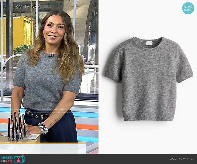 H&M Fine-knit Sweater in Gray melange worn by Melissa Garcia on Today