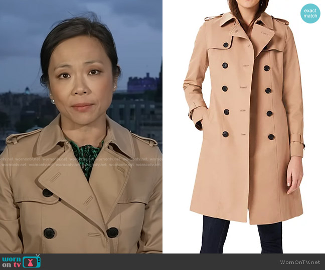 Hobbs Saskia Trench worn by Weijia Jiang on CBS Evening News