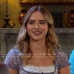 Holly’s blue lace top and Jeans on Days of our Lives