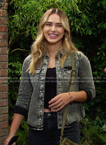 Holly’s grey denim western shirt on Days of our Lives