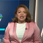 Gilma Avalos’s pink satin blazer on NBC News Daily