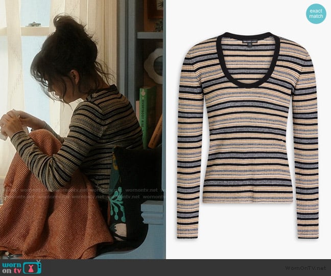 James Perse Striped linen-blend jersey top worn by Cadence Sinclair Eastman (Emily Alyn Lind) on We Were Liars