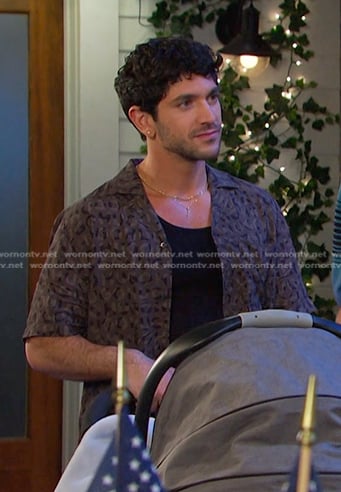 Javi’s logo print camo shirt on Days of our Lives