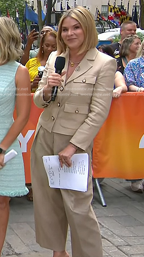 Jenna’s beige cropped blazer and pants on Today