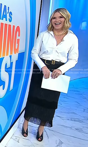 Jenna’s black open-toe leather heels on Today