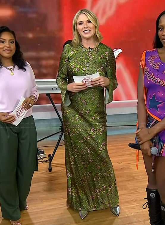 Jenna’s green floral maxi dress on Today