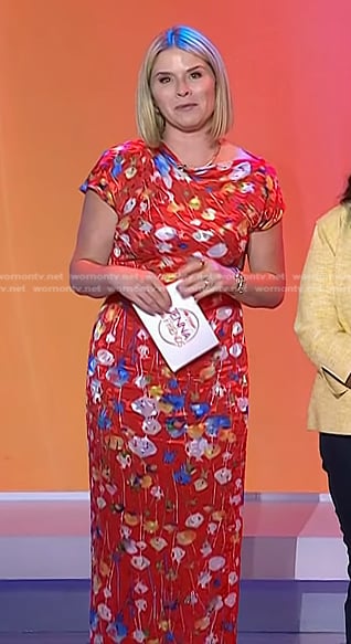 Jenna’s red floral print dress on Today