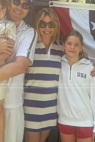 Jenna’s white and blue striped polo dress on Today