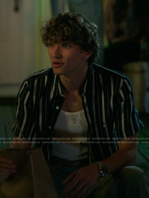 Jeremiah’s blue striped shirt on The Summer I Turned Pretty