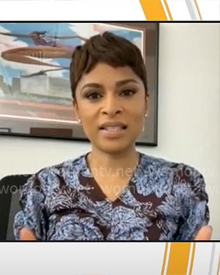Jericka Duncan’s floral ruched dress on CBS Mornings
