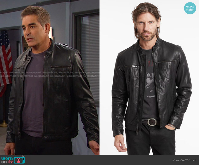 John Varvatos Brando Band Collar Leather worn by Rafe Hernandez (Galen Gering) on Days of our Lives