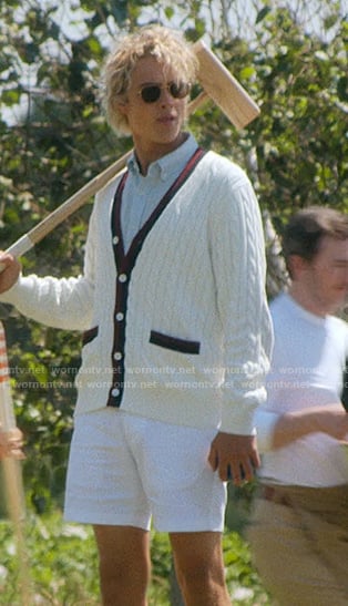 Johnny’s white cable knit cardigan on We Were Liars