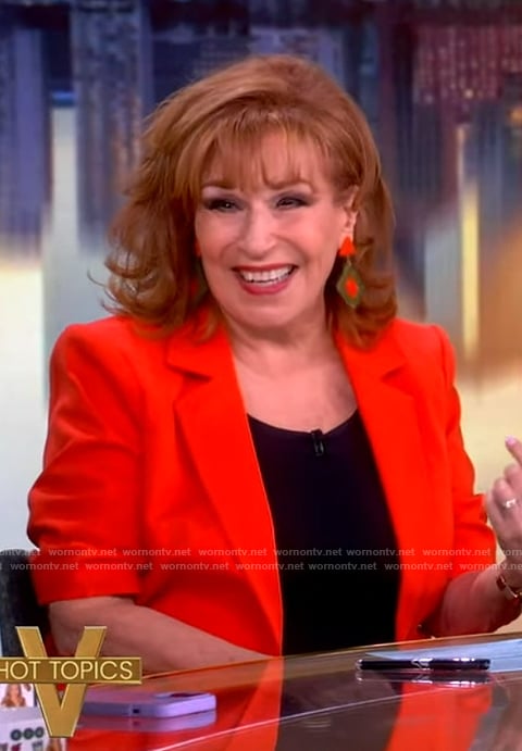 Joy’s red short sleeve blazer on The View