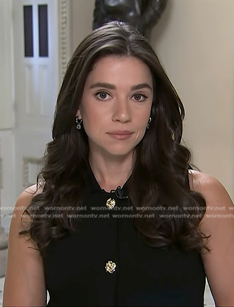 Julie’s black collared vest top on NBC News Daily