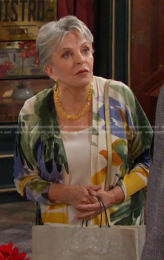 Julie’s floral kimono jacket on Days of our Lives