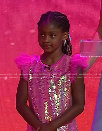 Kaavia’s pink sequin dress on Today