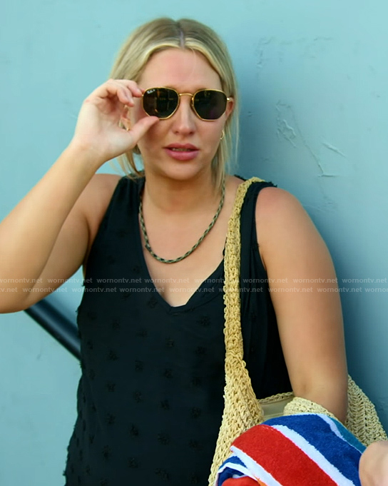 Kacie’s black polka dot tank dress on The McBee Dynasty Real American Cowboys