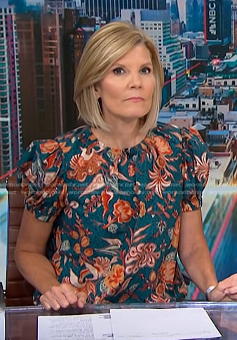 Kate’s green floral top on NBC News Daily