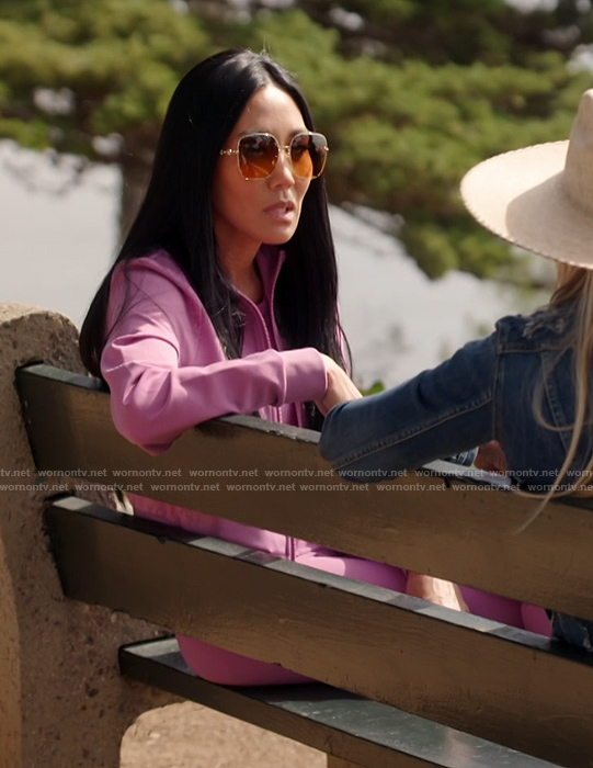 Katie’s purple jacket and leggings on The Real Housewives of Orange County